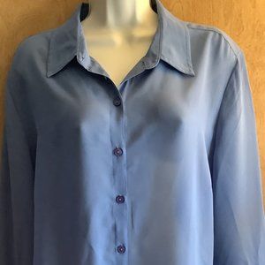 EUC Attention Blue Button Down Blouse  Size:  XL